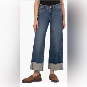 Kut from the Kloth Meg Cuffed High Waisted Wide Leg Jeans